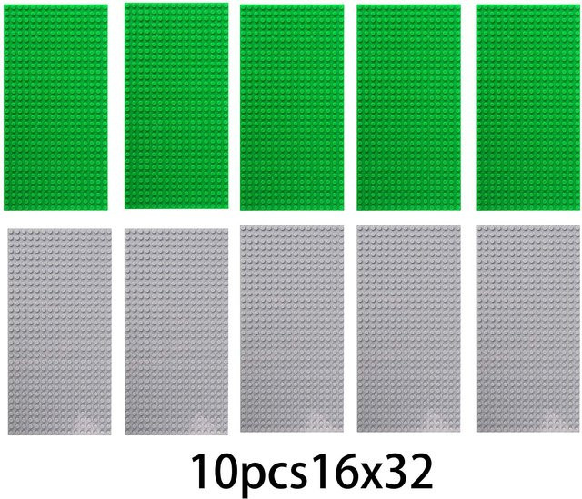 Yiran toy City Dimensions Grundplatten, 10-teiliges Set, 16x32 Noppen - Bild 1