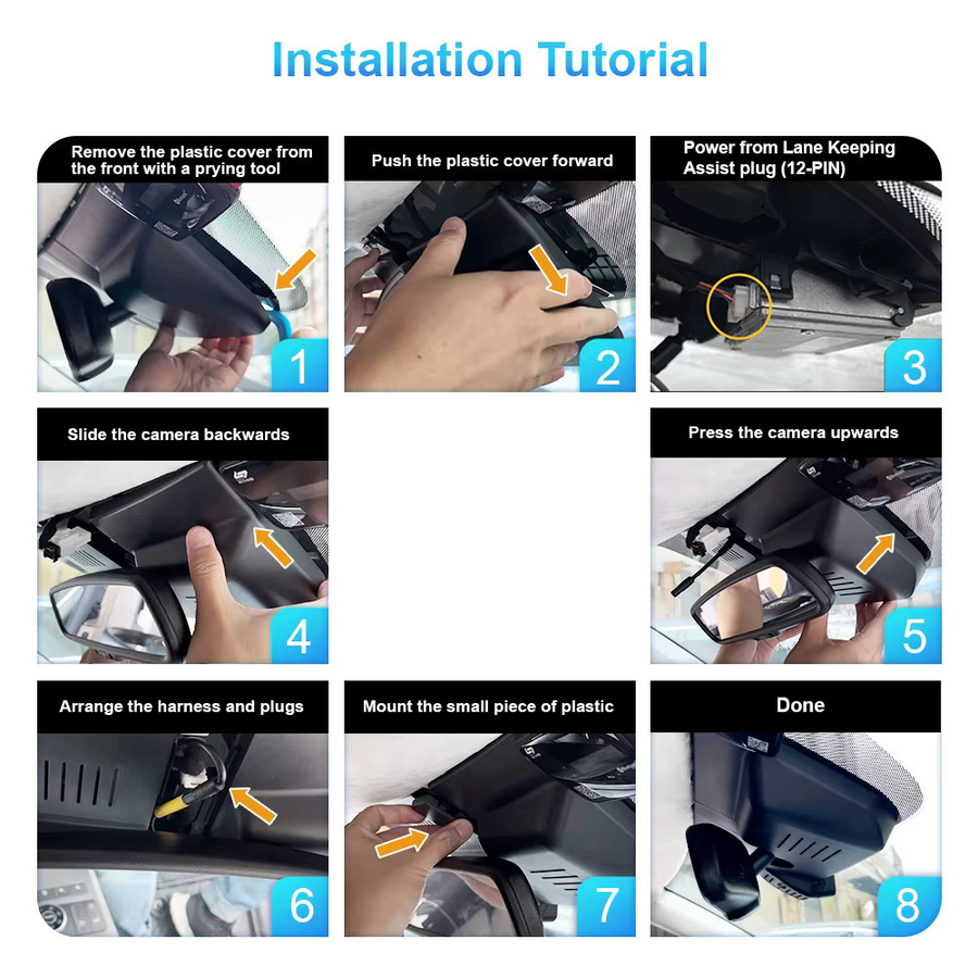 ARB 4K Dashcam mit WLAN und App-Steuerung für Kia Stonic 2017-2026 und Rio 2017-2023, UHD Fahrzeugkamera mit Nachtsicht, Schwarz - Bild 2