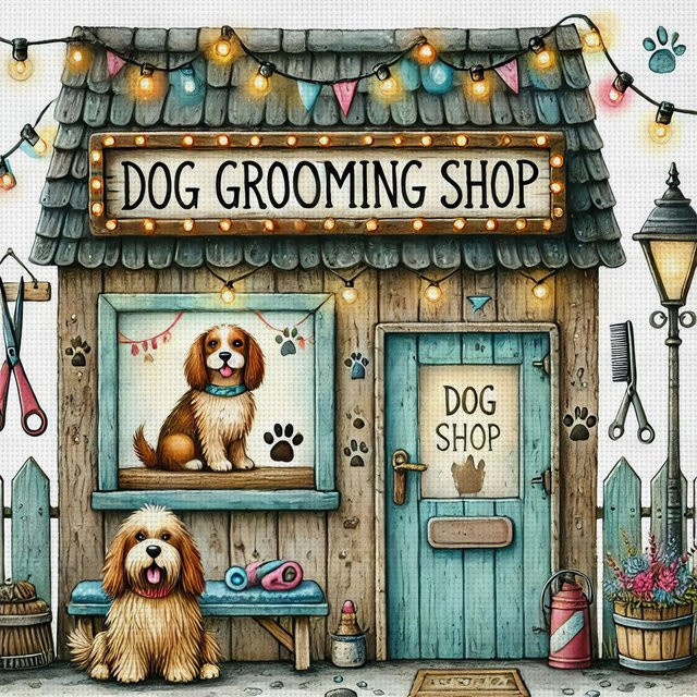 Pet Paradise Kreuzstich-Set zum Selbermachen, 11CT Stickerei in Multicolour, B/H: 36 x 36 cm - Bild 1