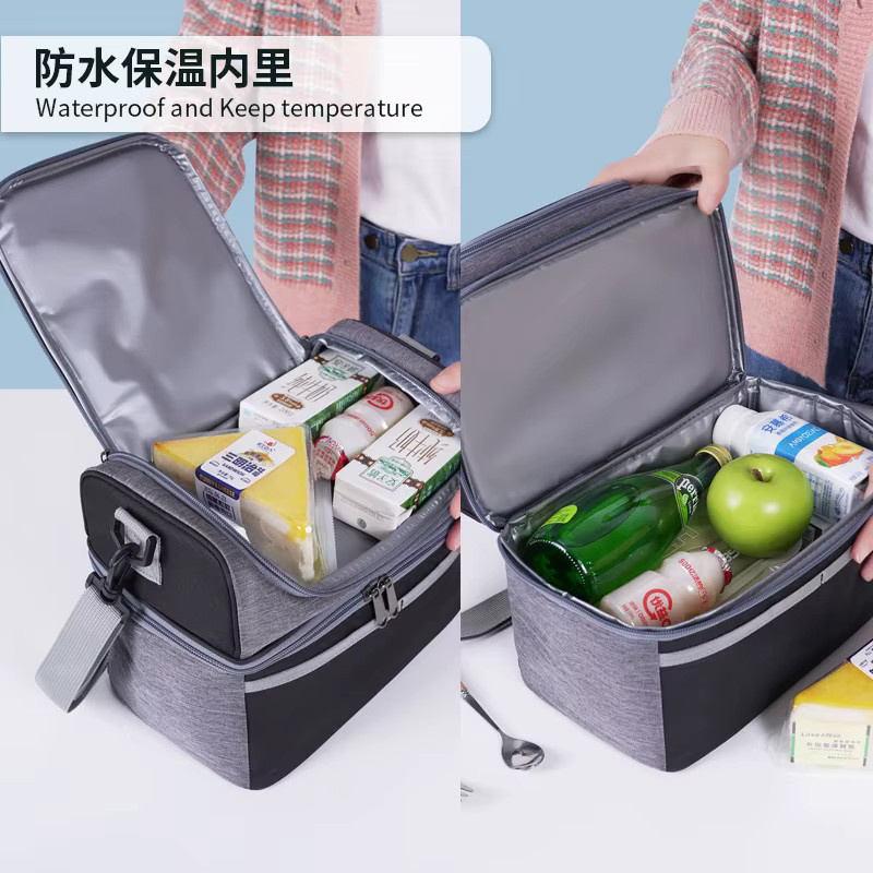 Isolierte Thermo-Lunchbox von ZDARLBO in Blau, auslaufsichere Lunchtasche für Outdoor, Arbeit und Picknick, B/H/T: 24,0 x 27,5 x 0 cm - Bild 2