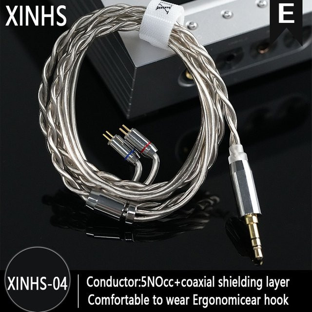Xinhs HiFi Upgrade Kabel für In-Ear Kopfhörer mit 3,5 mm Klinke und 2Pin Anschluss in Silber - Bild 1