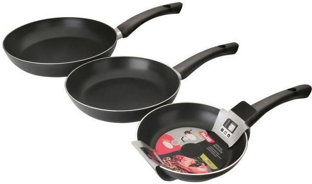 IBILI Indubasic Pfannen-Set aus Aluminium in Schwarz, antihaftbeschichtet, für Induktion, Durchmesser: 18 cm, 22 cm und 26 cm - Bild 1