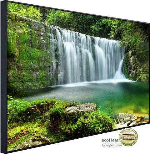papermoon EcoHeat Infrarotheizung Emerald Lake Wasserfälle in Bunt mit Matt-Effekt, App-Steuerung und Überhitzungsschutz - Bild 1