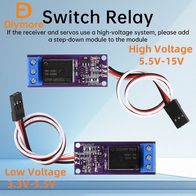 diymore PWM Schalter Fernsignal Steuerrelais für Modellflugzeuge mit Navigationslicht-Controller, Spannung 5-12V - Bild 1