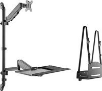 Digitus DA-90372 Wandhalterung für Steh-Sitz-Arbeitsplätze mit Monitorhalterung und CPU-Befestigung, Schwarz, für Bildschirme von 43,2 bis 81,3 cm (17-32 Zoll) - Bild 1
