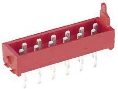 TE Connectivity Stiftleiste Micro-MaTch Standard in Rot, Polzahl 12, Rastermaß: 1.27mm, 8-215464-2 - Bild 1