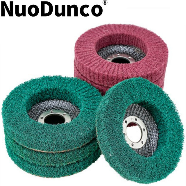 NuoDunco 8 Stück Nylon-Faser-Fächerscheiben aus Vlies für Winkelschleifer, Abrasive Polierscheiben für Holz und Metall, Durchmesser: 11,5 cm - Bild 1