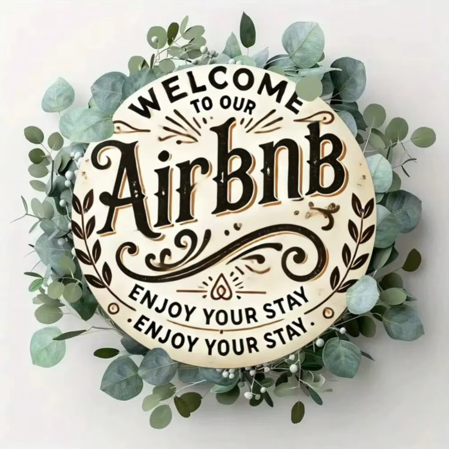 Vintage-Metallschild Welcome von Potdemiel mit Blattreben-Dekor - Bild 4