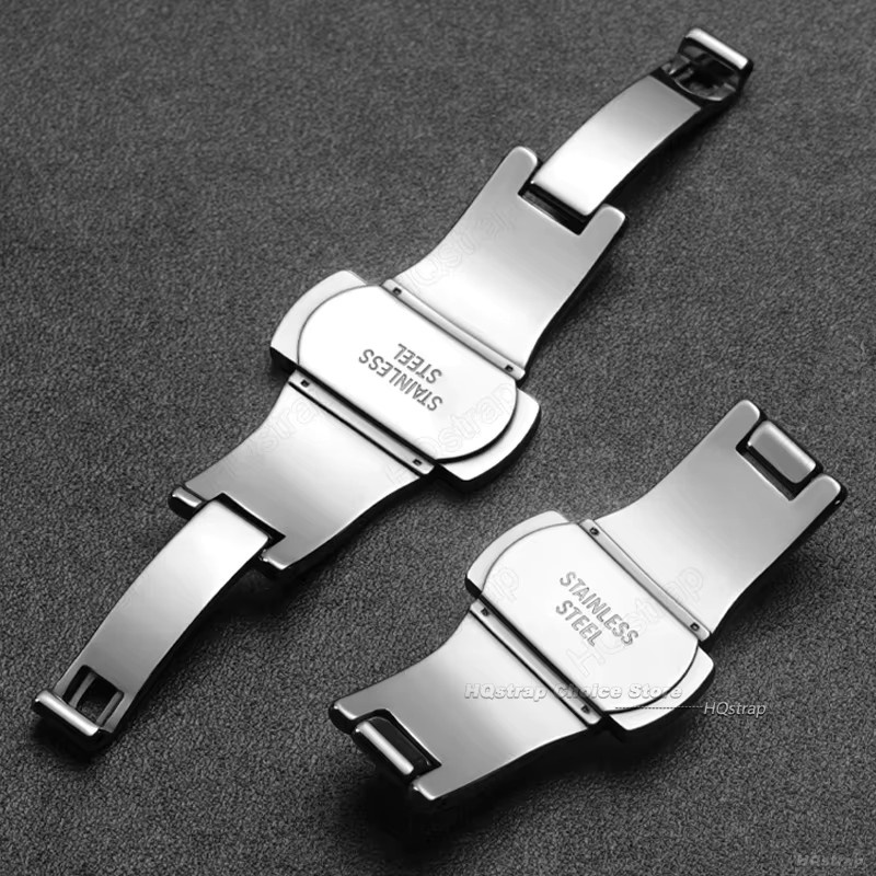 HQstrap Schmetterlingsschnalle Edelstahl, Silber, Uhrenzubehör - Bild 5
