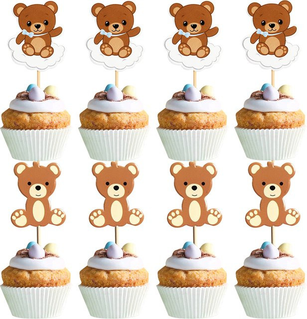 Bär Papier Kuchen Topper für Kinder Geburtstag Party Dekoration in Braun - Bild 1