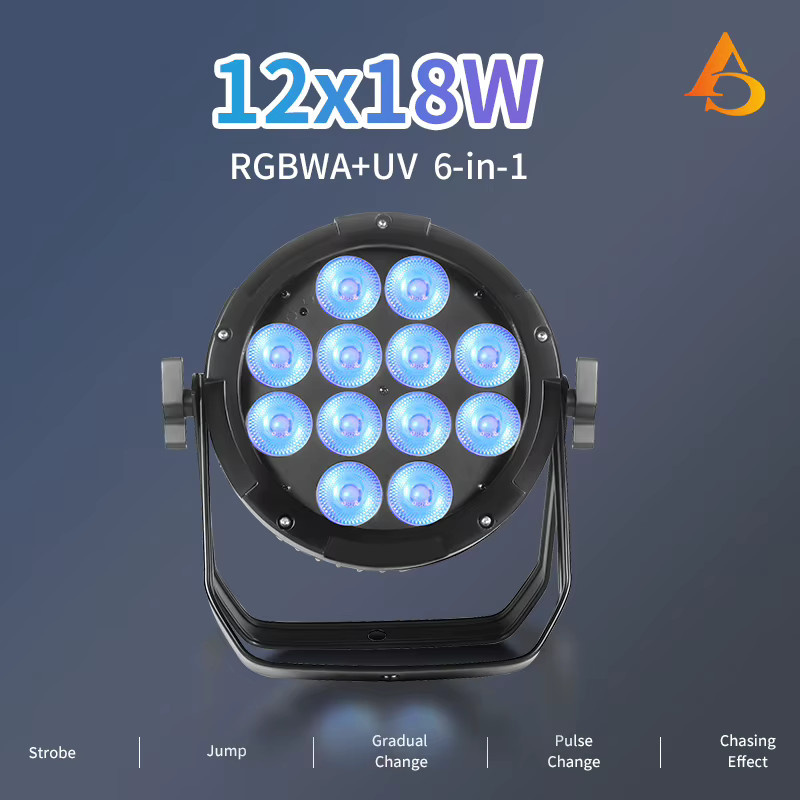 Wasserdichte 6in1 LED Par Flachstrahler mit Batterie und DMX Fernbedienung, RGB Multicolour Effekt für Outdoor und Party, Schwarz - Bild 5