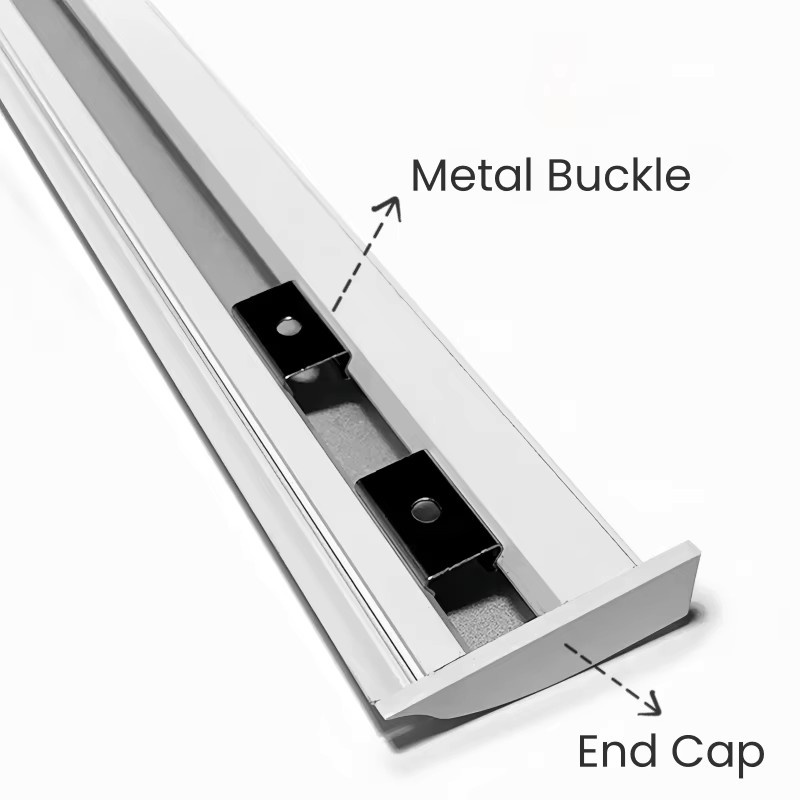 Khelse LED-Deckenleuchte mit Aluminiumprofil in Silber und warmweißem COB-Licht zur Oberflächenmontage - Bild 3