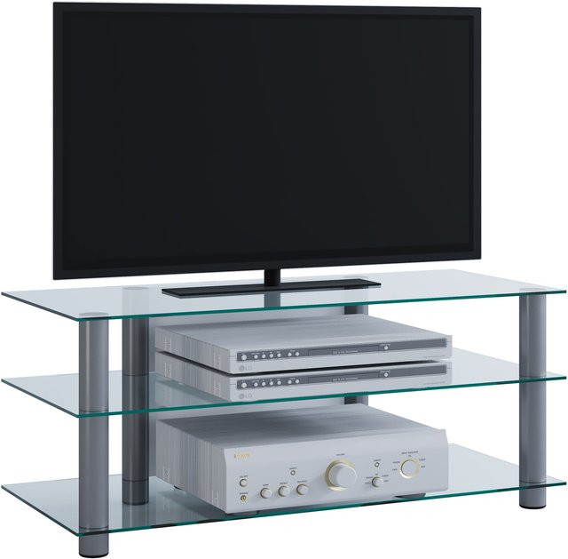 VCM TV-Möbel Zumbo im Industrial Design aus Metall und Klarglas, B/T/H: 110 x 42 x 46 cm - Bild 2