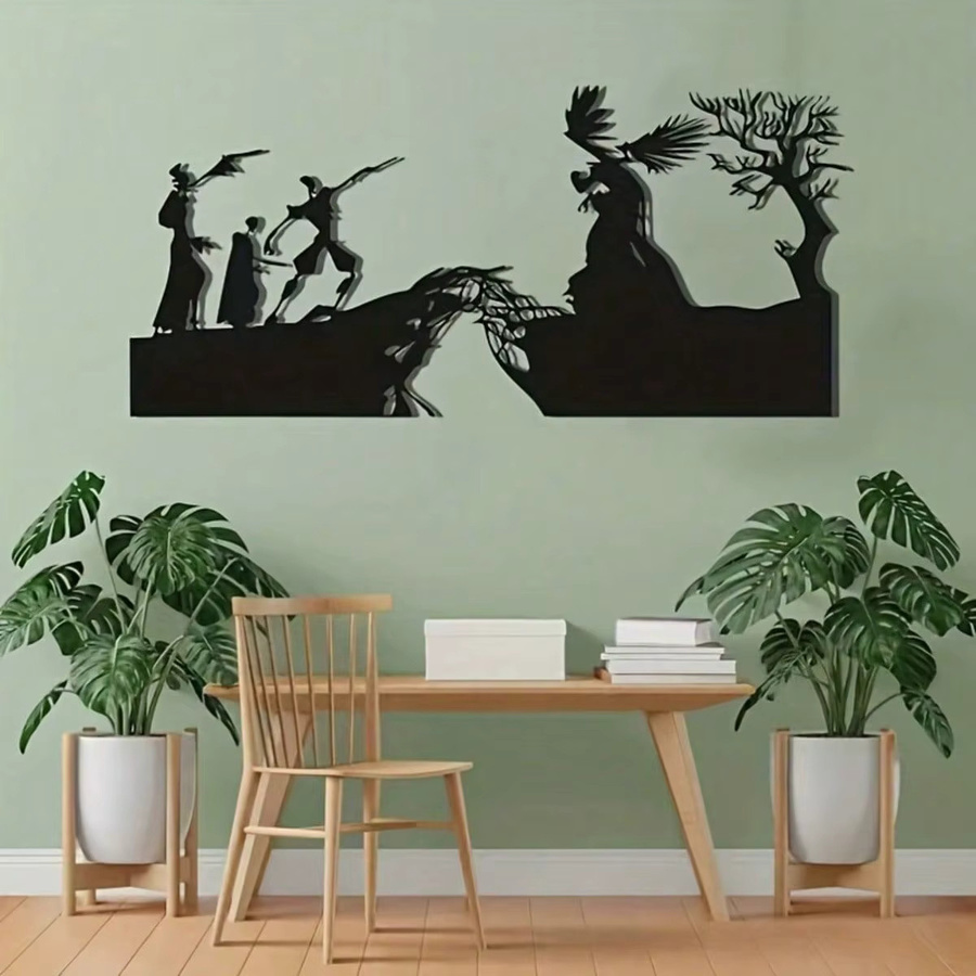 CIFBUY Bruderschaft Metall Wandkunst Silhouette Hand in Schwarz als minimalistische Dekoration für Büro und Heimkino - Bild 3