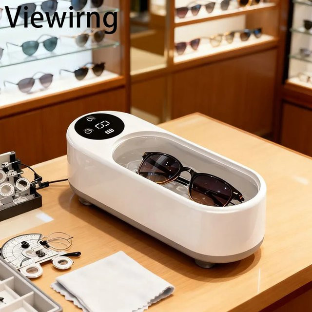 Viewring Hochfrequenz-Ultraschall-Brillenreinigungsgerät in Weiß mit kabelloser Steuerung für Brillen und Accessoires - Bild 1