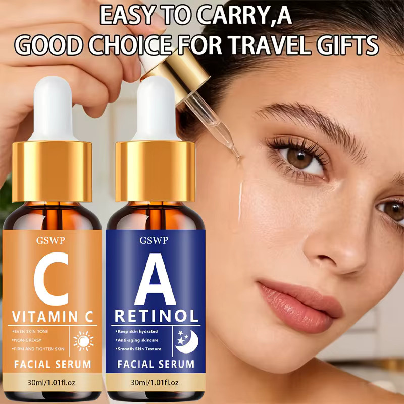 GSWP Vitamin C und Retinol Serum Set, 60ml/120ml, für trockene Haut - Bild 2