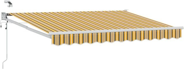 vidaXL Elektrische Ausziehbare Markise mit Motor in Gelb und Grau, B: 300 cm, T: 250 cm - Bild 1