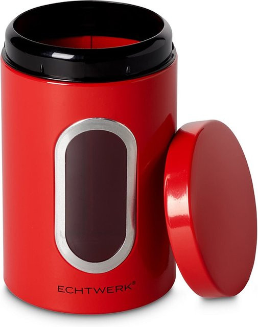 ECHTWERK Vorratsdosen 3er Set rot, 1,4 l, B: 11 cm, T: 18 cm, H: 18 cm - Bild 2