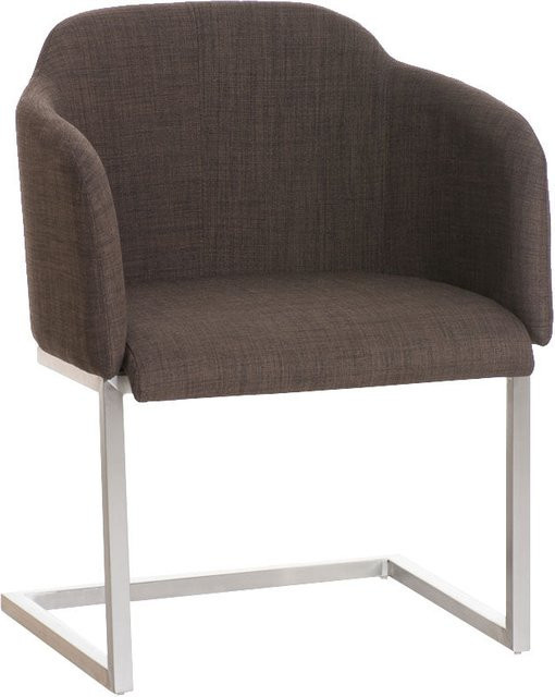 TPFLiving Besucherstuhl Magna in Braun mit Stoffbezug und Edelstahlgestell, B/T/H: 52 x 39 x 84 cm - Bild 1