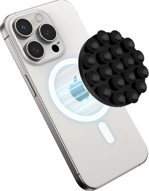 OLPAY Magnetischer Silikon-Saugnapf Handy-Halter für MagSafe und iPhone in Schwarz oder Weiß - Bild 1