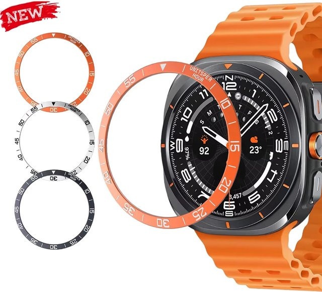 CHIICSMART Uhrenzubehör Ring Hülle für Samsung Galaxy Watch 7 Ultra 47 mm, Edelstahl, Silber, Unisex - Bild 1
