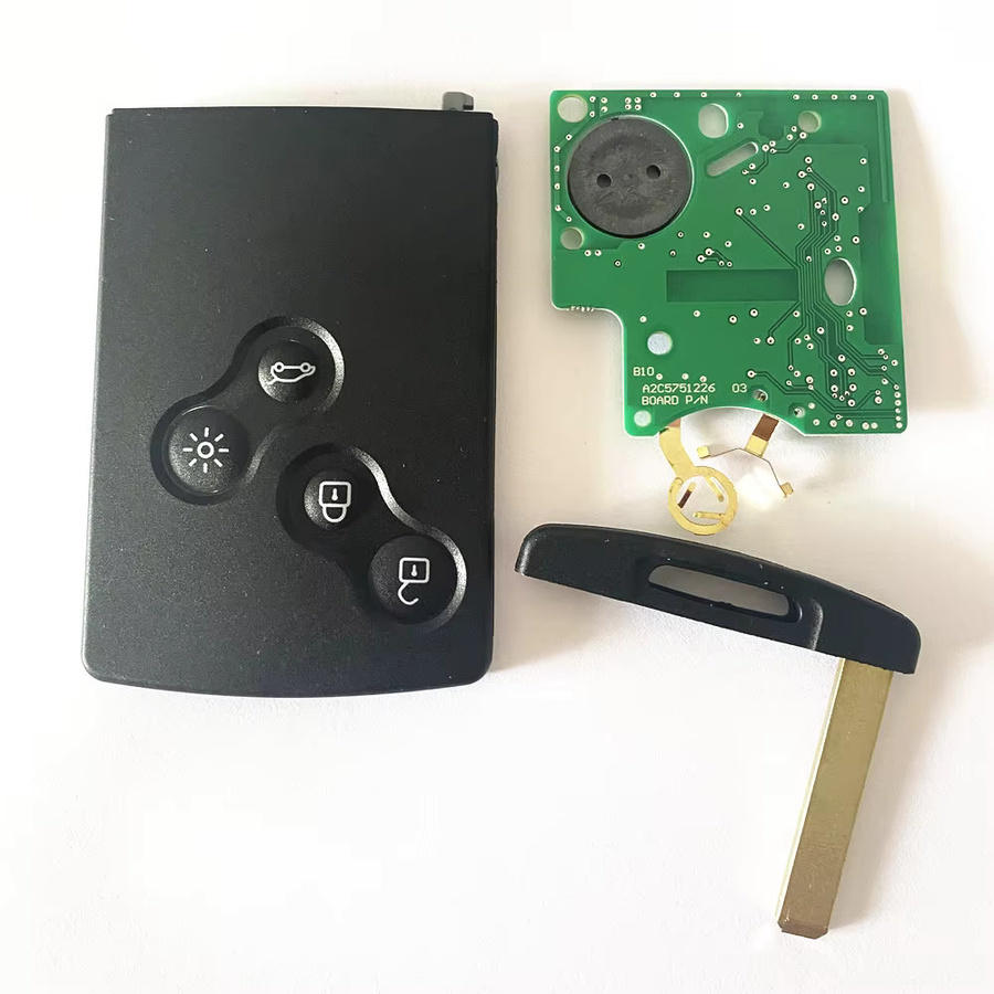 Wilongda Smart Key 433 MHz mit PCF7953 4A HITAG Chip und Keyless GO für Renault Clio 4 und Captur, Schwarz - Bild 3