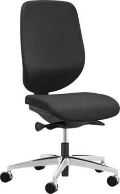 Giroflex Bürostuhl 353 ohne Armlehnen mit Auto-Synchronmechanik und Muldensitz in Schwarz/Alusilber - Bild 1