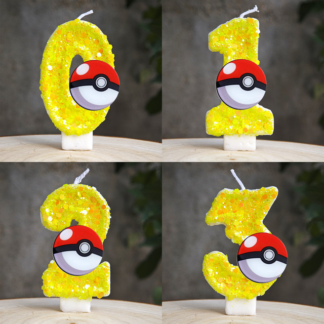 Potdemiel Pikachu Geburtstagstorten-Deko-Kerze in Gelb für Anime Themenpartys - Bild 1