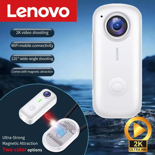 Lenovo Mini Action Camera 1080P in Schwarz mit WLAN, 120° Weitwinkel und Anti-Shake für Vlog, Radfahren und Motorrad - Bild 1