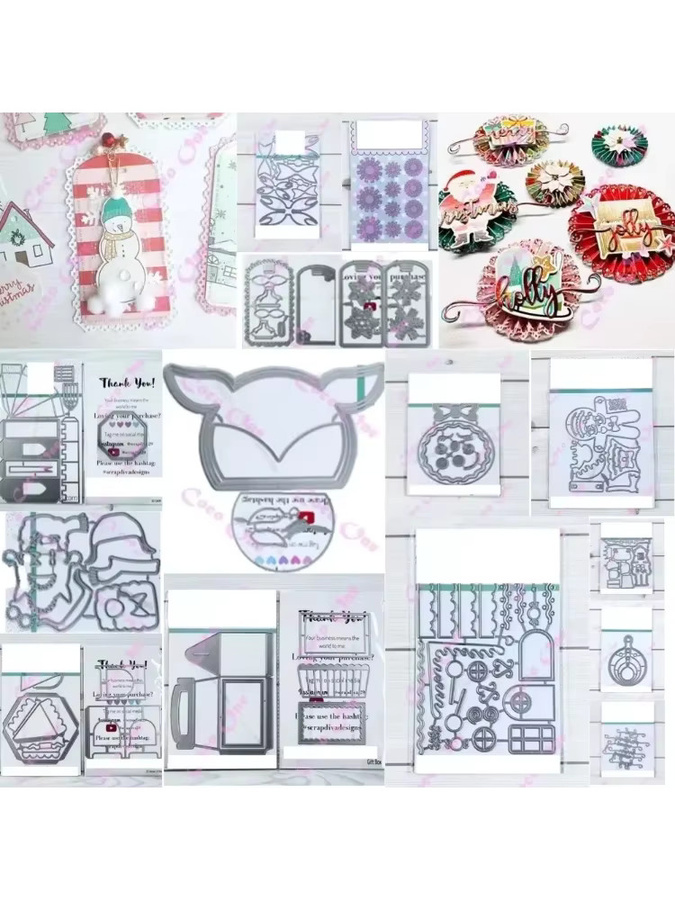 Silberne Metall-Stanzformen für DIY-Scrapbooking und Bastelarbeiten mit Hausblumen-Motiven - Bild 2