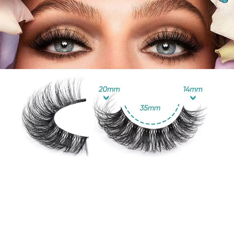 Falsche Wimpern 6D Wispy Faux Nerz Cat Eye Effekt, Black, 10 Paar - Bild 3
