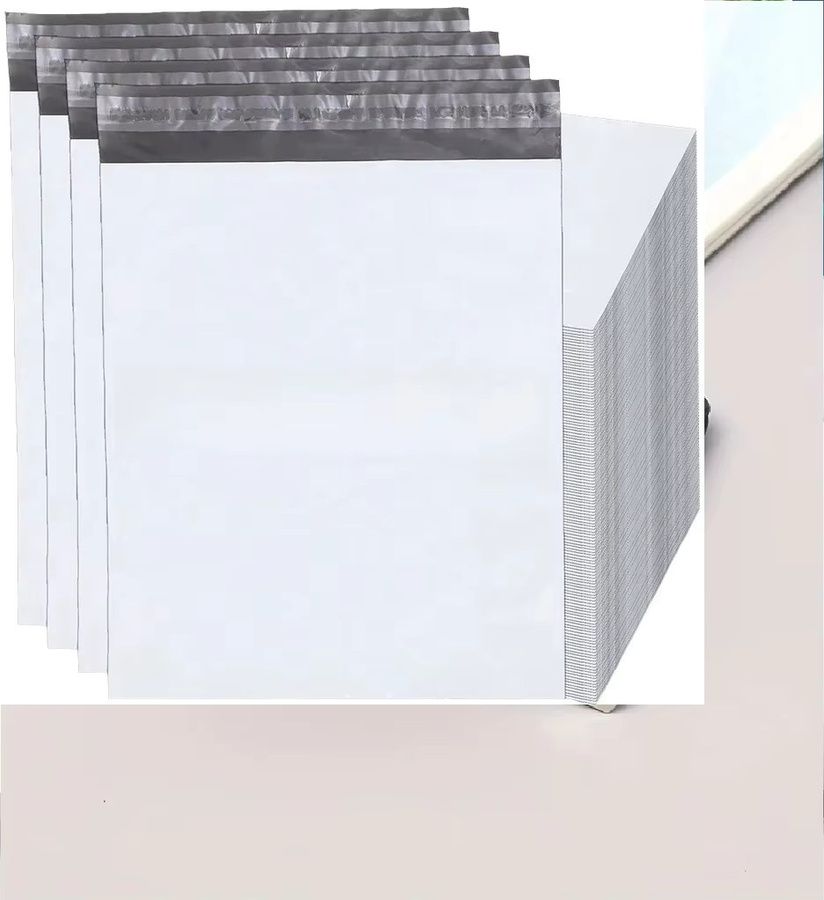 Selbstklebende Business Poly-Versandtaschen in Weiß, reißfeste und wasserdichte Versandumschläge aus Kunststoff - Bild 2