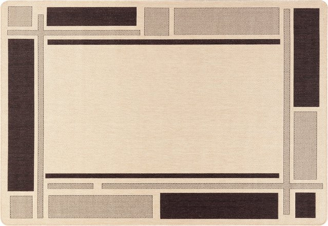 Peyer Syntex Teppich Smilla Bordüre beige und anthrazit pflegeleichter Indoor und Outdoor Teppich B: 160 cm, T: 230 cm - Bild 1