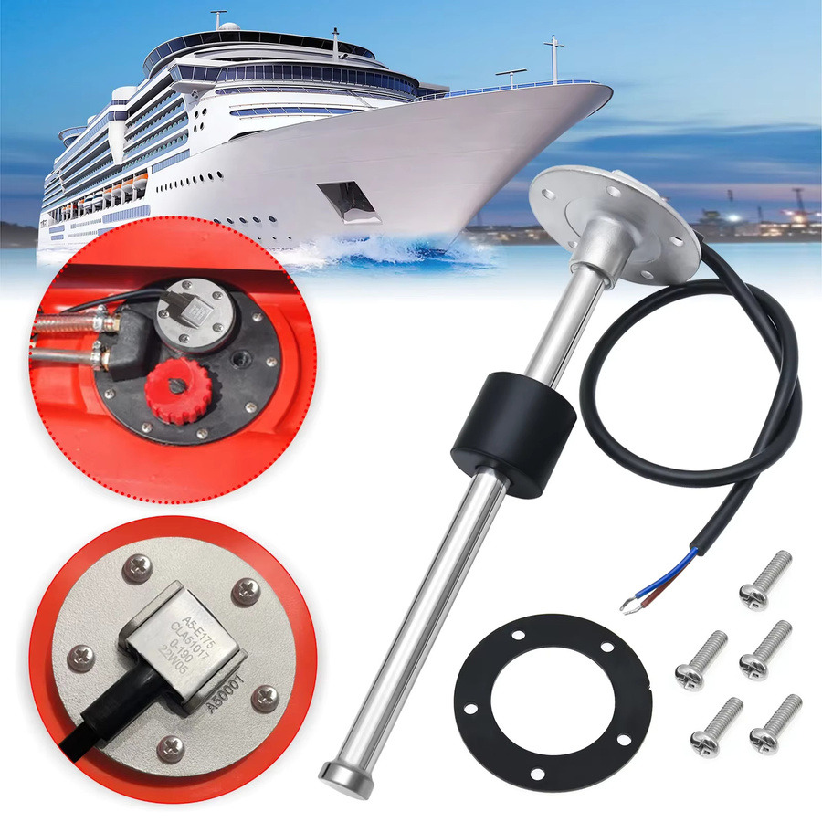 MAIMEIMI Kraftstoffstandsensor aus Edelstahl in Silber für Auto, Boot und Marine, 0-100% Ohm, 12V/24V - Bild 2