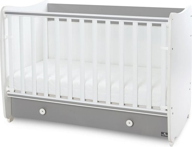 Lorelli Babybett Dream umbaubar als Schreibtisch oder Schaukelbett, Farbe Weiß/Dunkelgrau, B/H: 60 x 120 cm - Bild 1