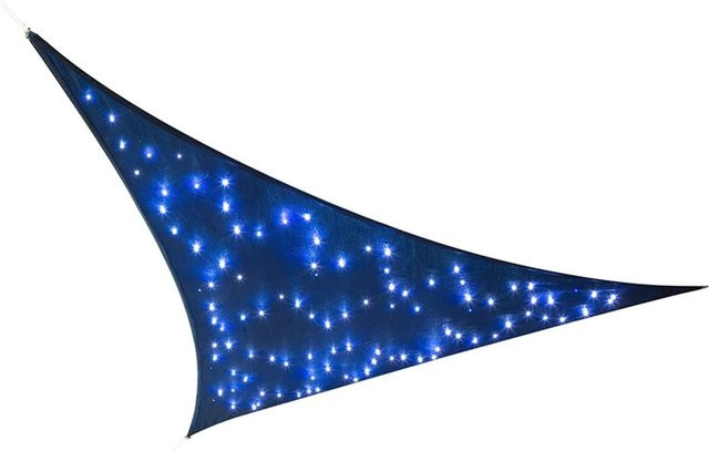 Perel Sonnensegel mit LED-Beleuchtung dreieckig in Dunkelblau, B/T/H: 360 x 360 x 360 cm - Bild 1