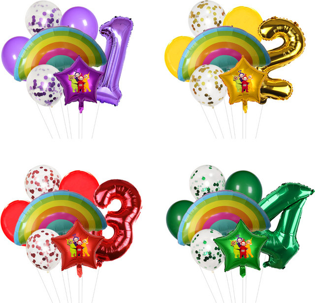 Bandai Teletubbies Geburtstagsballon-Dekorationsset für Kinder in Mehrfarbig - Bild 1