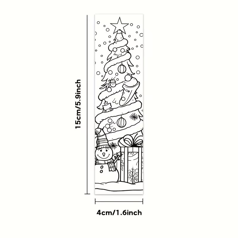 32 Stück Weihnachts-Lesezeichen im minimalistischen Linienkunst-Stil, weiße Papier-Seitenmarkierungen für Buchliebhaber und Studenten - Bild 2