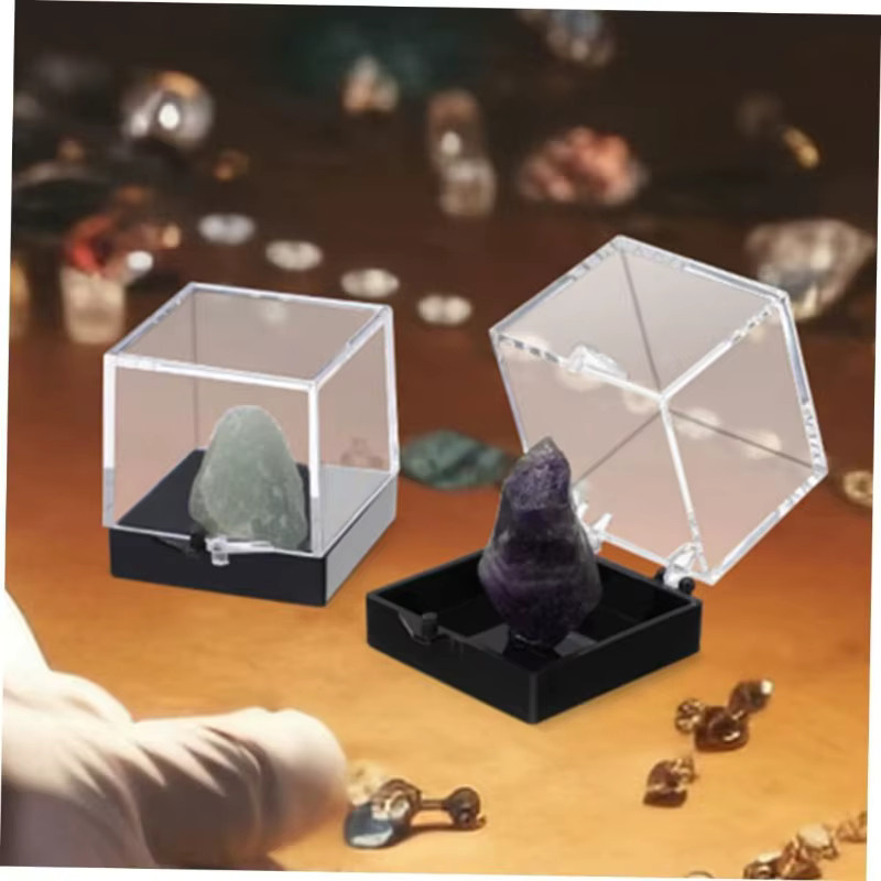 20 Stück PGY Acryl-Mineralproben-Displayboxen aus Kunststoff, transparente Vitrinen mit Deckel für Edelsteine, Münzen und Diamanten - Bild 2