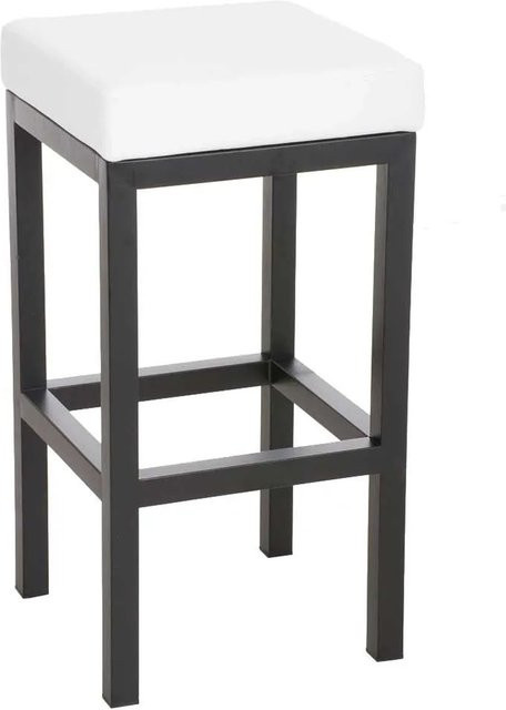 DELUKE Barhocker KIEL Tresenhocker aus Kunstleder und Stahl in Weiß, Höhe: 80 cm - Bild 1