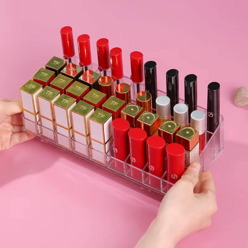 Transparenter Lippenstift Organizer und Make-up Display Stand aus Kunststoff für 36 Lippenstifte, Nagellack oder Augenbrauenstifte - Bild 3