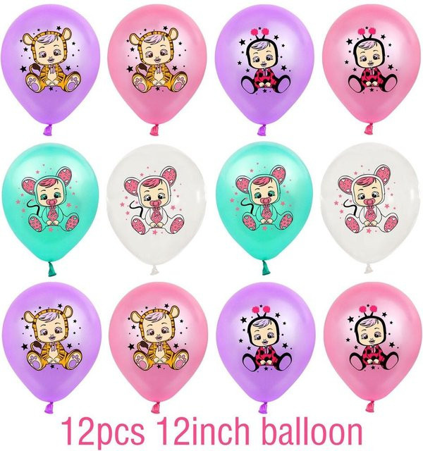 Cry Babies Magic Tears Themen-Partyzubehör, 12-teiliges Set, Balloons - Bild 1