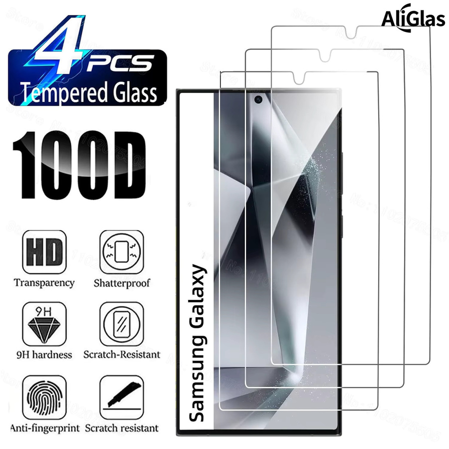 Hochauflösender Displayschutz aus gehärtetem Glas für Samsung Galaxy S21 S22 S23 S24 S25 S26 Ultra Plus FE Edge in Transparent - Bild 2