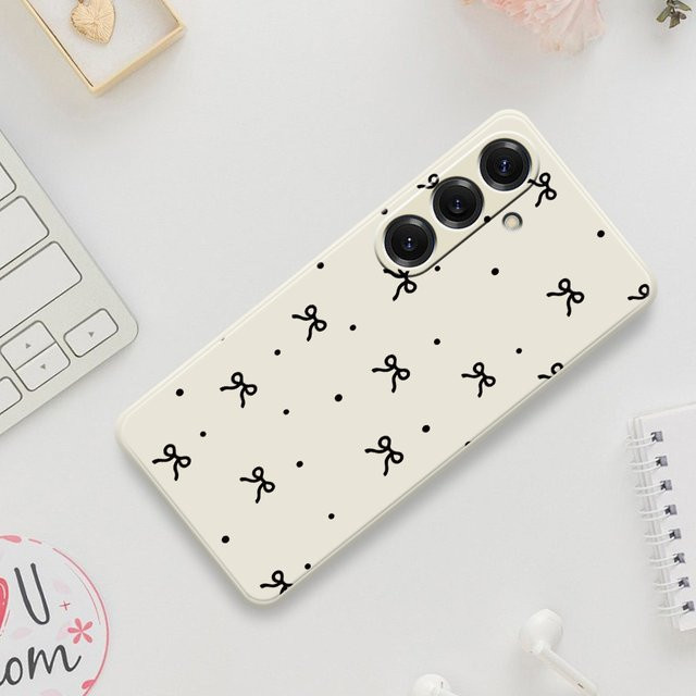 Bowknot Polka Dot Handyhülle Soft Cover für Samsung Galaxy S25 S24 S23 S22 S21 S20 Ultra Plus S20FE S21FE S23FE S24 FE S10 Plus - Bild 1