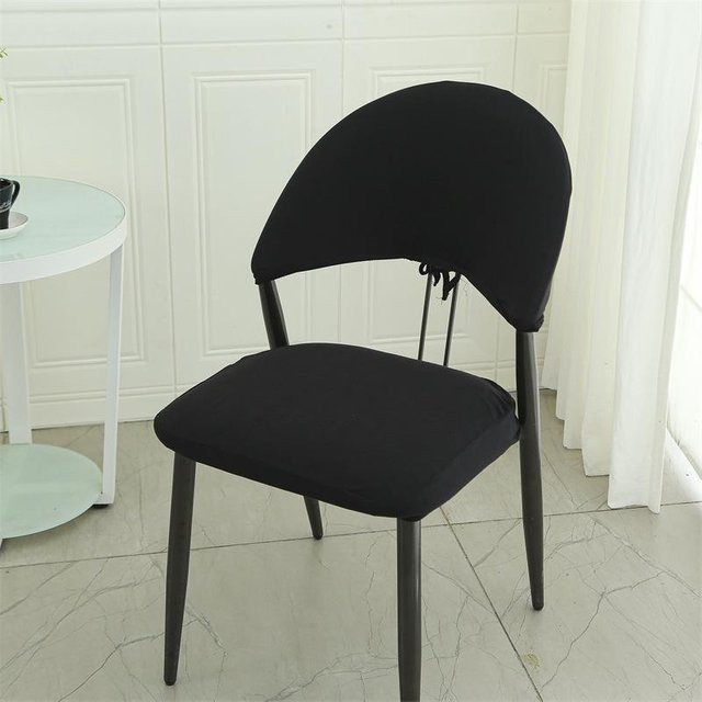 Yiran Furniture Elastische Stuhlhülle aus Polyester in Schwarz für Esszimmerstühle, Breite: 40 cm - Bild 1