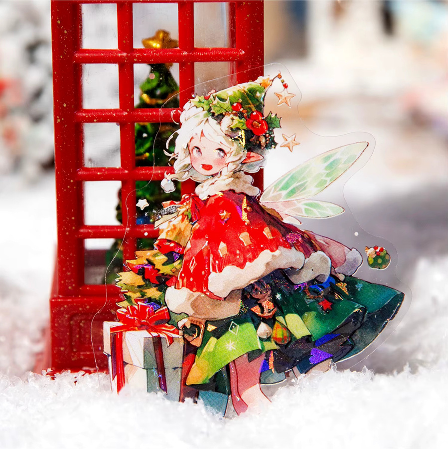 Mr. Paper Dekorative Aufkleber mit Weihnachtself-Mädchen-Motiv, 10 Stück pro Beutel, Multicolour - Bild 3