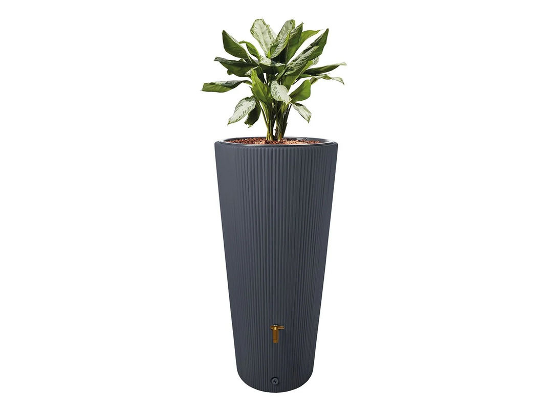 4RAIN VASO 2in1 Decor Regenspeicher inklusive Anschlussset und Auslaufhahn, 220 l, Graphitgrau - Bild 2