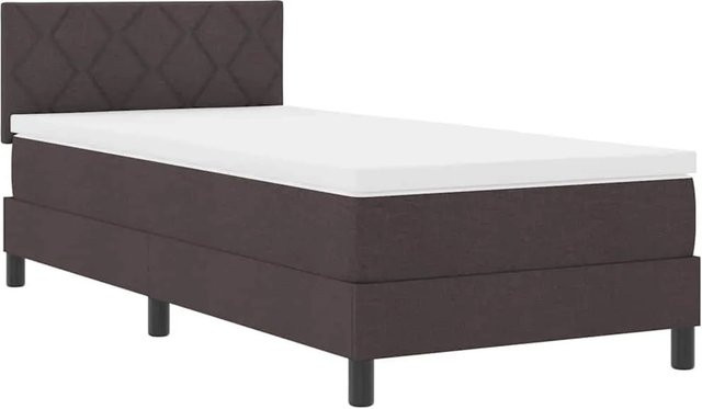 vidaXL Boxspringbett mit Matratze und Taschenfederkern in Braun, B/T/H: 90 x 200 x 88 cm - Bild 1