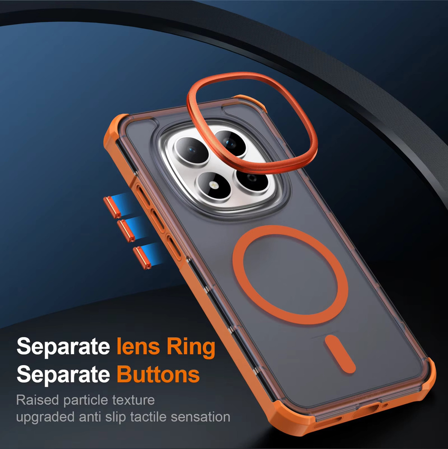 Stoßfeste magnetische Handyhülle für Xiaomi Redmi Note 15 Pro+ 5G und Redmi Note 15C in Rot, matt und MagSafe kompatibel - Bild 4