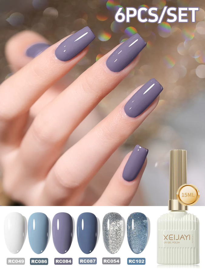 XEIJAYI Gel-Nagellack-Set, 6-teilig, 15 ml, UV/LED-Gel-Lack - Bild 2